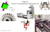 Topic 6 Power Transmission Elements II · PDF fileTopic 6 Power Transmission Elements II. ... – Thermal expansion in precision systems can be overcome by pre-stretching a screw ...