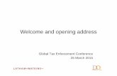 Welcome and opening address - · PDF fileWelcome and opening address ... cause such an enquiry or investigation? ... IRS – Criminal Investig ation Tom Maher, Managing Partner, DQ
