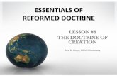 LESSON #8 THE DOCTRINE OF CREATION - · PDF fileTHE DOCTRINE OF CREATION Rev. D. Kleyn, ... called into existence the things ... –But God did not create instantaneously by speaking