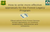 How to write more effective appraisals for the Forest ... · PDF fileHow to write more effective appraisals for the Forest Legacy ... Standards for FLP Appraisals ... How to write