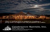 Celebration Rentals, Inc. · PDF fileCover: Deshler Photography ... The staff at Celebration Rentals greets your initial contact with a wealth of information. ... The wedding was amazing