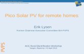 Pico Solar PV for remote homes - · PDF filePico Solar PV for remote homes ... • Difference between a 1000 watt iron and a ... PowaPack Junior Matrix Lithium Iron Phosphate 12.2