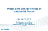 Water and Energy Nexus in Industrial Plantsluc.edu/media/lucedu/quinlan-graduate/pdfs/2013 04-24 Loyola... · and proprietary Nalco Corrosion Monitor and Nalco Deposit Monitor ...