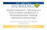 Deadly Deliveries? Working as a Team to Make a Difference ... · PDF filePreventing and/or Treating Obstetrical Hemorrhage ... health care providers in your perinatal ... •Pain –