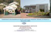 DISASTER MANAGEMENT INSTITUTE - DMI MANAGEMENT INSTITUTE ISO 17020:2012 Institute (Home Department. Govt. of MP) Paryavaran Parisar, E-5, Arera Colony Bhopal – 462016 (MP) Tel: 0755-2466715,