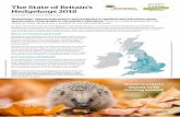 The State of Britain’s Hedgehogs 2018 - · PDF filehedgehog road casualties recorded in PTES’ Mammals on Roads survey fell by between a third and a half across Great Britain (Figure
