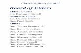 Board of Elders - Grand Concourse SDA Church Officers for 2017 ! Board of Elders Elder in Chief Sis. Barbara Mitchell Associate Elders Sis. Delores Browne Bro. Paul Smith Elders Bro.
