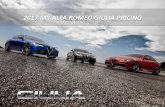 2017 MY ALFA ROMEO GIULIA PRICING - aroc - · PDF fileName Surname Title of the presentation Subtitle of the presentation Job Title or Department City, Nation 3 2017 Alfa Romeo Giulia