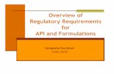 Overview of Regulatory Requirements for API and · PDF fileOverview of Regulatory Requirements for ... Water System Separate facilities ... Process water at minimum meeting WHO guidelines