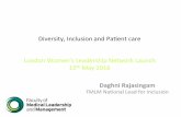 Diversity, Inclusion and Paent care London Women’s ... · PDF fileDiversity, Inclusion and Paent care London Women’s Leadership Network Launch ... Other Asian 8.1 2.9-17.6 0.90