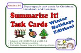 Grades 3-6 20 paragraph task cards for Christmas, …monroecountytoolbox35.weebly.com/uploads/9/7/6/2/... · 20 paragraph task cards for Christmas, Hanukkah, and Kwanzaa. ... roses,
