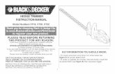 HEDGE TRIMMER iNSTRUCTiON MANUAL - Appliance · PDF fileHEDGE TRIMMER iNSTRUCTiON MANUAL ... Black & Decker purchase, ... Plug the receptacle end of the extension cord into the plug