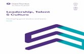 Growth Leadership, Leadership, Talent & Culture · PDF fileOur Leadership, Talent & Culture ... a proven track record aligning talent with your business strategy, ... Successful firms