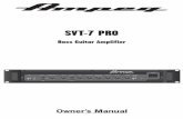SVT-7 PRO - Ampeg SVT-7 PRO amplifier is an ideal companion to the SVT-410HLF, SVT-610HLF, or SVT-810E cabinet, available separately. The switching power supply keeps the weight low,