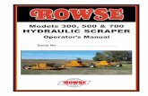 Models 300, 500 & 700 HYDRAULIC · PDF file(308) 348-2276 • Toll Free: 800-445-9202 HYDRAULIC RAKES COMPANY, INC. . MODEL 300 ... cylinder is mounted to scraper frame by the use