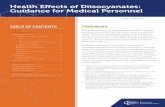 Health Effects of Diisocyanates: Guidance for Medical ... · PDF fileHealth Effects of Diisocyanates: Guidance for Medical Personnel FOREWARD This guidance document is designed specifically