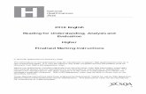 2016 English Reading for Understanding, Analysis and ... · PDF fileGeneral Marking Principles for Higher English: Reading for Understanding, Analysis and ... • parallel sentence