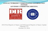 ANNUAL WORKERS’ COMPENSATION INFORMATION SYSTEM ADVISORY COMMITTEE · PDF file · 2016-10-21ANNUAL WORKERS’ COMPENSATION INFORMATION SYSTEM ADVISORY COMMITTEE MEETING 2016 First