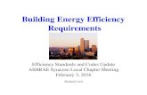 Building Energy Efficiency Requirements - ASHRAE … Energy Efficiency Requirements ... ASHRAE 90.1/189.1 Advanced Energy Standards Working Group ... CSA HVAC Committee
