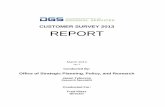 CUSTOMER SURVEY 2013 REPORT - · PDF fileCUSTOMER SURVEY 2013 REPORT ... Nearly 3,800 DGS customers visited the online survey form. ... All DGS Customer Satisfaction Survey 2013 Page