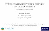 TEXAS STATEWIDE VOTER SURVEY ON CLEAN ENERGY · PDF fileCottle Wilbarger Crosby Dallam DallasShackel Dawson Pinto Denton Dickens Donley Fisher Floyd Foard ... Q4. In your own words,