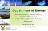 Overview on the National Energy Efficiency Strategy · PDF file · 2013-09-27Overview on the National Energy Efficiency Strategy (NEES) ... SANS 428 . Insulated Buildings . SANS 60034-30