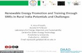 Renewable Energy Promotion and Training through SMEs in ... · PDF filepower and hydro project scheme, ... (REEEP supported project with SELCO + SEWA BANK) ... energy-intensive MSME