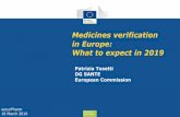 Medicines verification in Europe: What to expect in · PDF fileMedicines verification in Europe: What to expect in 2019 ... Risk-based verification by wholesalers, ... the pack bearing