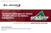 Technical Challenges for Vehicle 14V/28V Lithium Ion ... Challenges for Vehicle 14V/28V Lithium Ion Battery Replacement UNCLASSIFIED: Dist A. Approved for public release Agenda ...