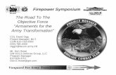 The Road To The Objective Force Armaments for the Army · PDF fileProceedings from Armaments for the Army Transformation Conference, 18-20 June 2001 sponsored by NDIA. Abstract Subject