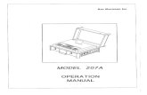 MODEL 207A AND 207A-1 - Arc  · PDF filemodel 207a and 207a-1 operation manual doc. no. 740044