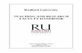 Radford University TEACHING AND RESEARCH FACULTY · PDF fileRadford University TEACHING AND RESEARCH FACULTY HANDBOOK Approved by the Board of Visitors August 27, 1998 With Subsequent