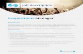 Propositions Manager - Rant & · PDF fileJob description Propositions Manager Key Responsibilities Identify and prioritise industry verticals for proposition development where we have