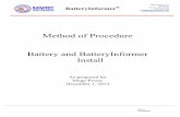 Method of Procedure Battery and BatteryInformer · PDF fileMethod of Procedure Battery and ... If the MHO value of the alarming sensor is less than 70% of the ... state and contacting