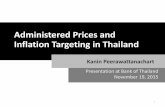 Administered Prices and Inflation Targeting in Thailand · PDF fileAdministered Prices and Inflation Targeting in Thailand ... As control is altered, ... Conclusion 16 Price controls