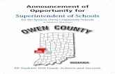 Superintendent of Schools - Spencer-Owen … Superintendent Vacancy...Superintendent of Schools for the Spencer Owen Community Schools in America’s Heartland INDIANA All Students