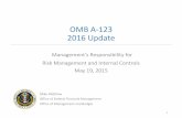 OMB A-123 2016 Update - AFERM OMB A-123 2016 Update Mike Wetklow Office of Federal Financial Management Office of Management and Budget Management [s Responsibility for Risk Management