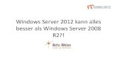 Windows Server 2012 kann alles besser als Windows Server ... · PDF file–Failover Clustering –DNS / DHCP ... Windows Server Clustering/Virtualisierung/PKI, ... Windows Server 2012
