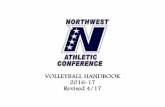 VOLLEYBALL HANDBOOK 2016-17 Revised 4/17 ... NWAC VOLLEYBALL HANDBOOK TABLE OF CONTENTS Volleyball Sports Committee 4 Volleyball Coaches Directory ...