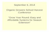 September 6, 2014 Organic Growers School Harvest ...organicgrowersschool.org/wp-content/uploads/2014/09/OGS-Season...• Bendable hoops • Split bamboo • Metal •Wood • Metal