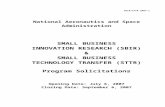 2000 NASA Small Business Innovation Research Web view · 2013-10-15National Aeronautics and Space Administration. SMALL BUSINESS. INNOVATION RESEARCH (SBIR) & SMALL BUSINESS. TECHNOLOGY