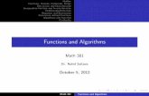 Functions and Algorithms - McMaster Universityms.mcmaster.ca/~nahid/Math-301/Lecturenotes/... · Exponential and logarithmic functions Sequence and Summation Sequence Summation Indexed