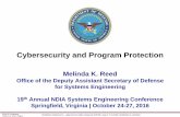 Cybersecurity and Program · PDF fileNDIA SE Conference October 24, 2016 | Page-1 Distribution Statement A – Approved for public release by DOPSR. Case # 17-S-0039. Distribution