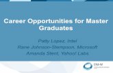 Career Opportunities for Master Graduates · PDF fileRane Johnson-Stempson, Microsoft ... • Maintain an updated LinkedIn profile ... (oﬀers(employees(opportuni6es(to(change