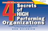 4 Secrets Guts, 4/02/02 - Ophthalmic · PDF fileFour Secrets of High Performing Organizations “A great story full of wisdom that applies to leaders of all types of ... “Bud Bilanich