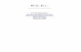 Final Decision - Review of Efficiency and Service Standard ... · PDF fileICRC independent competition and regulatory commission Final Decision Review of Efficiency and Service Standard