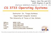Topics: Unix File and I/O (USP Chapters 4 and 5) (Optional ... · PDF fileOutline Basics of File Systems Directory and Unix File System: Inodes Directory operations Links of Files: