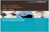 Annual Report 2012 - Canara Robeco Mutual Fund THE MEMBERS : Your Directors present their Nineteenth Annual Report together with the Audited Statement of Accounts for the year ended