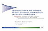 Simultaneous Waste Heat and Water Recovery from … Library/Events/2016/crosscutting-ree... · Simultaneous Waste Heat and Water Recovery from Power Plant Flue Gases for Advanced