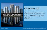 Auditing Operations and Completing the audit · PDF fileand Completing the Audit Chapter 16 ... 16-11 Substantive Tests for Selling, ... Auditing Operations and Completing the audit